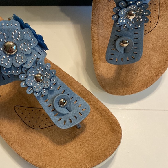 Flexus by Spring Step SZ 8 1/2 Bayview Sky Thong Sandals Flip Flops NIB - Picture 8 of 13